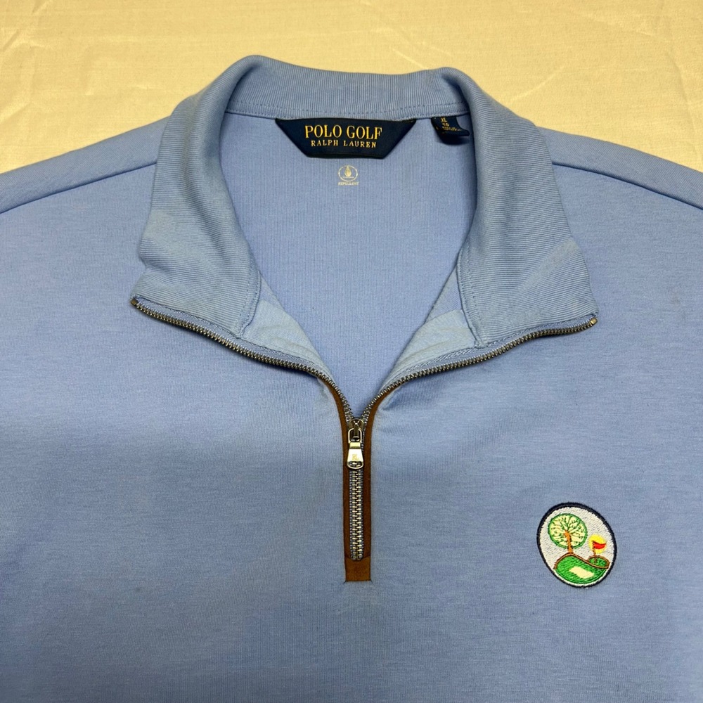 Polo Golf Ralph Lauren Mens XL Blue Quarter Zip Pullover Repellent Sweatshirt - Picture 3 of 8